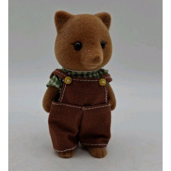 Vintage 1985 Epoch Sylvanian Slydale Fox Family Set of 4 Flocked Calico Critters - Picture 13 of 16